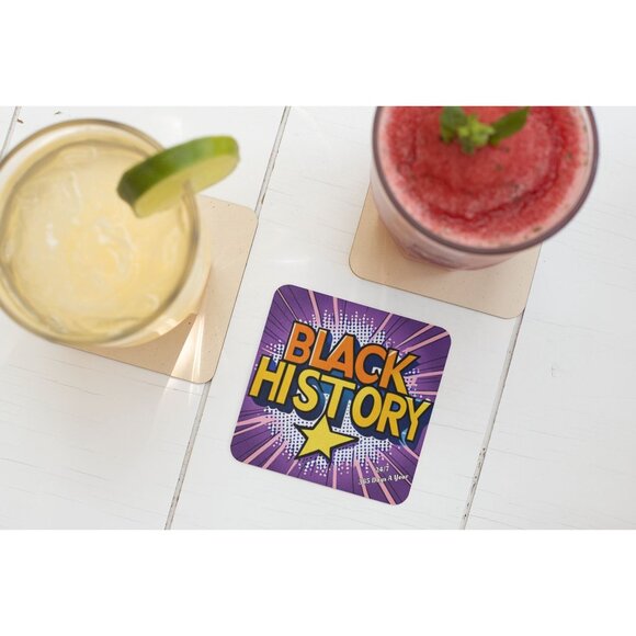 Black History 24/7 Coasters Pulp Board 4 x 4 (Set of 2) - Picture 3 of 4